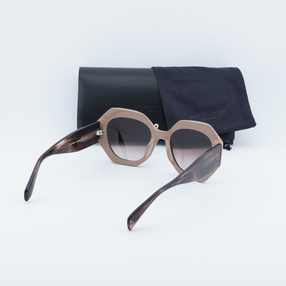 Rag & Bone RNB1091/G/S 009Q HA Geometric Sunglasses - Brown/Havana/Brown - Picture 9 of 9